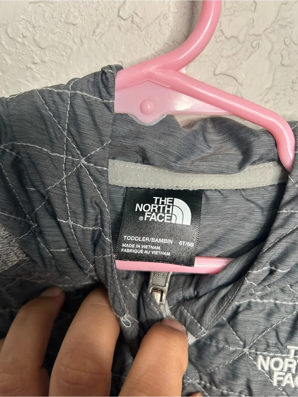 The North Face Toddler Girls Quilted Hooded Jacket Gray Size 6T